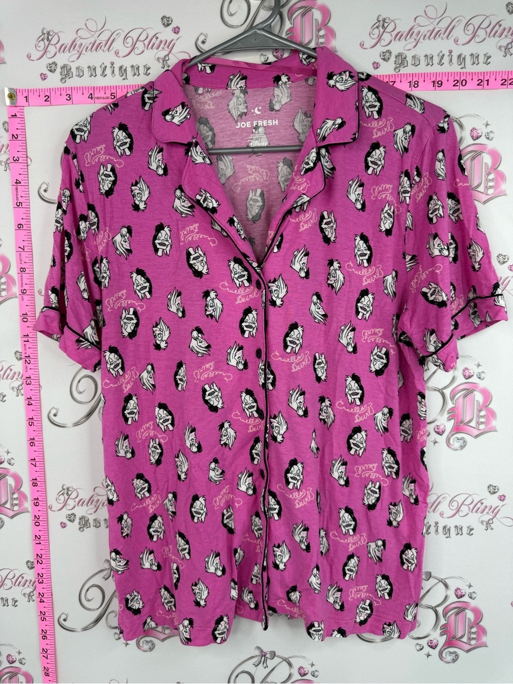 Disney cruella devil shirt bright collared Pink Villains Button-Up Shirt